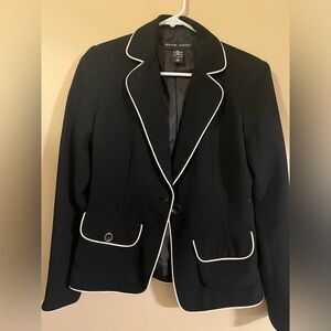 size 2 Black and white trimmed blazer